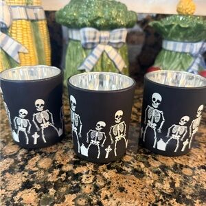 Stanley Black Skeleton Candle Holders
